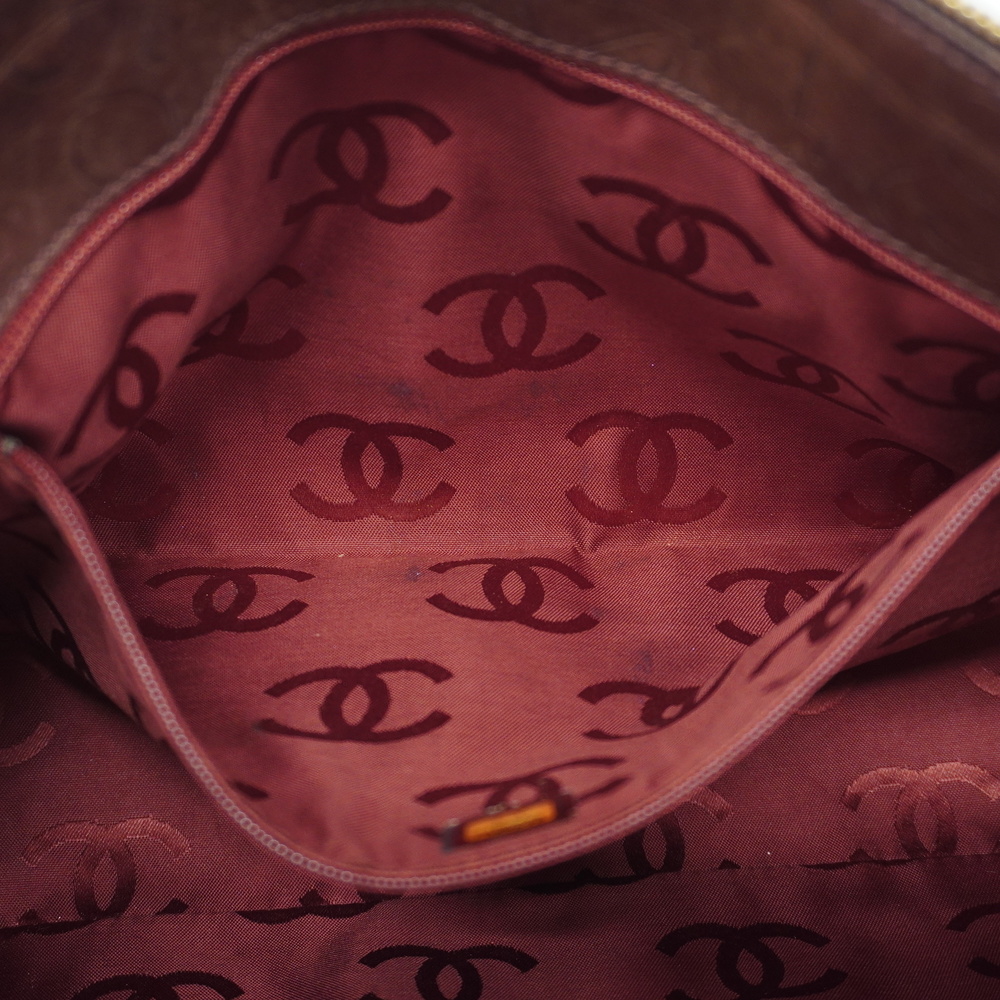 Auth Chanel shoulder bag chocolate bar chain shoulder leather brown gold metal - Picture 4 of 10